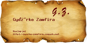 Györke Zamfira névjegykártya